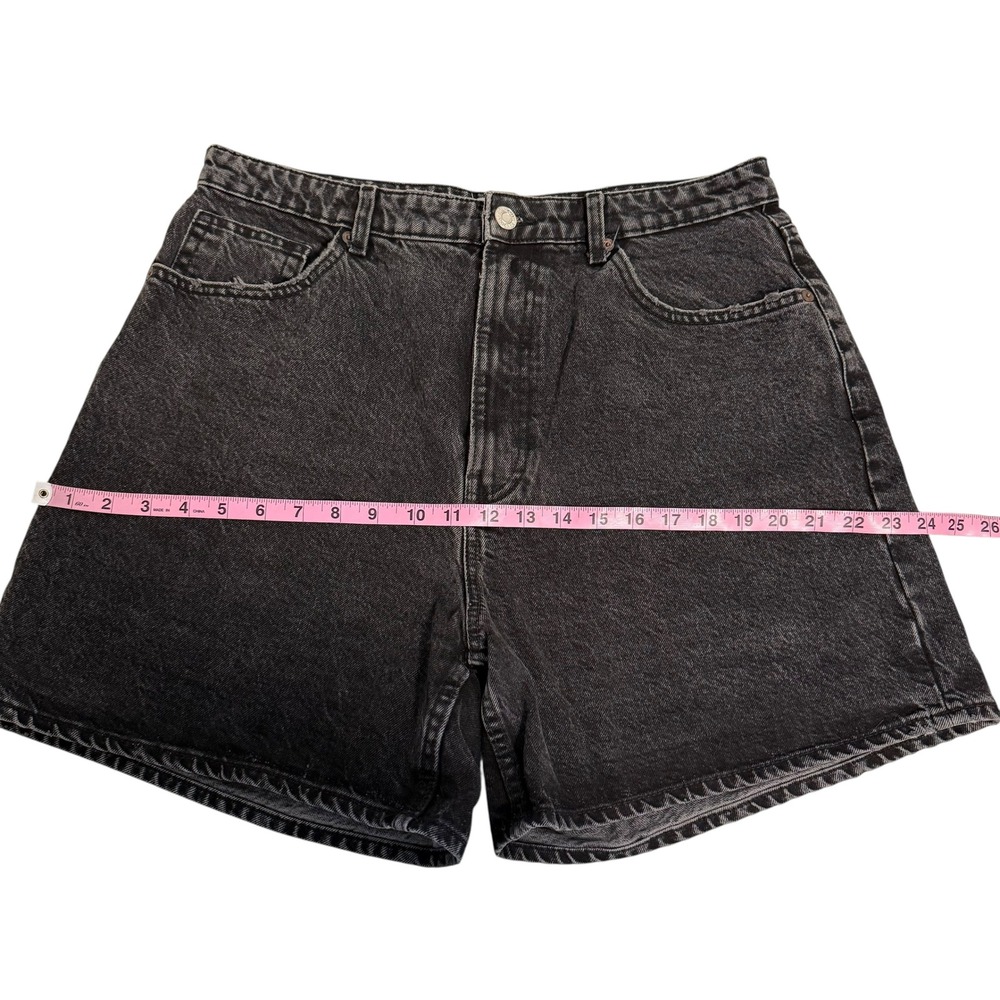 Zara | High Waisted Faded Black Denim Shorts Cotton Size US 14 - Picture 10 of 12